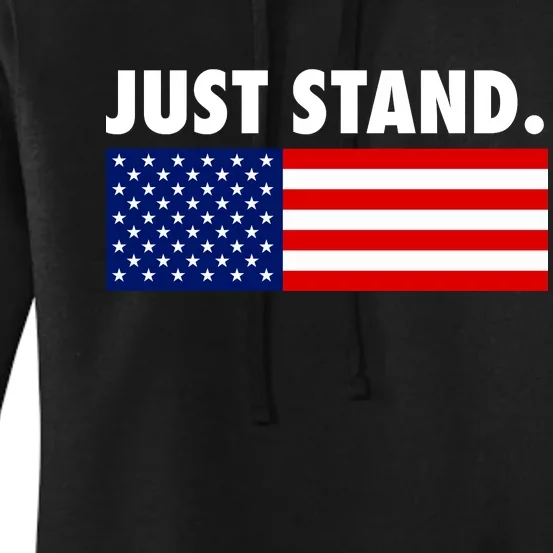 Just Stand Striped American Flag Women's Pullover Hoodie