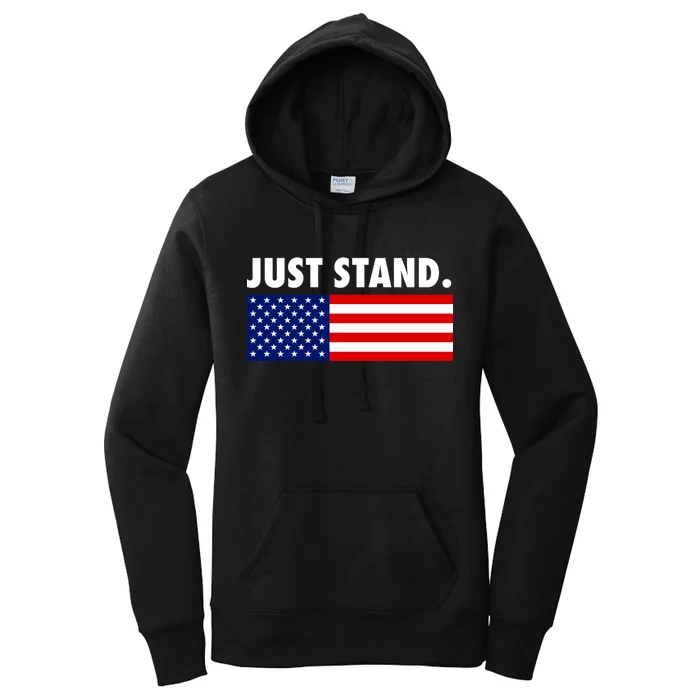 Just Stand Striped American Flag Women's Pullover Hoodie