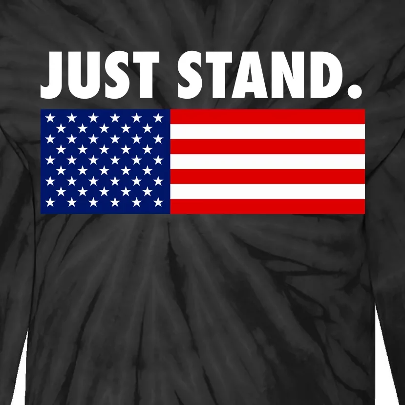 Just Stand Striped American Flag Tie-Dye Long Sleeve Shirt