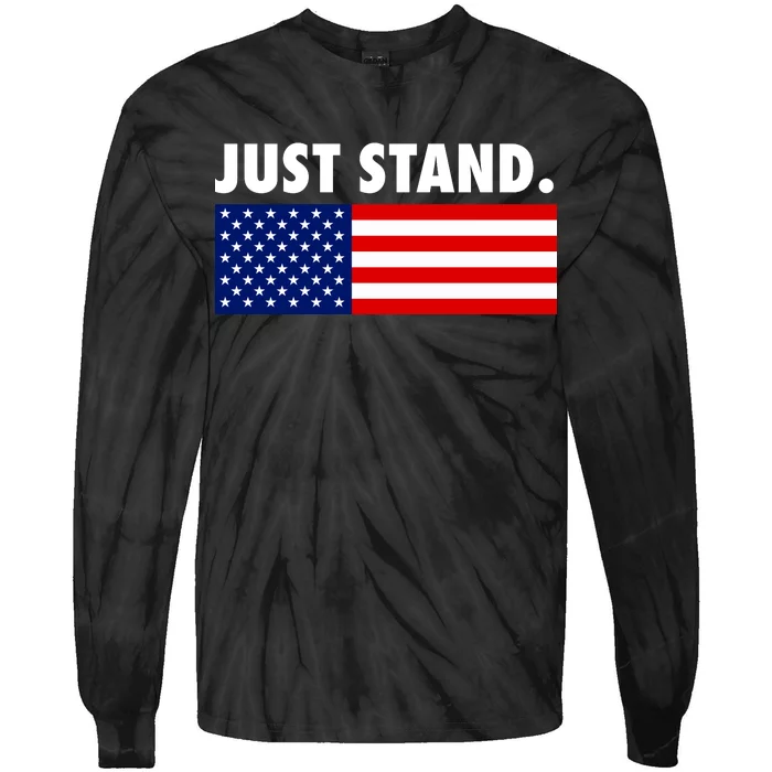 Just Stand Striped American Flag Tie-Dye Long Sleeve Shirt