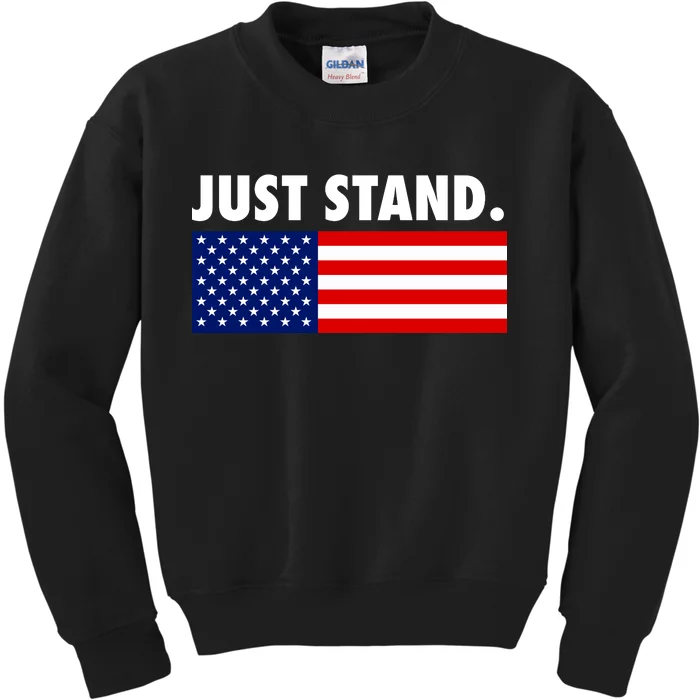 Just Stand Striped American Flag Kids Sweatshirt