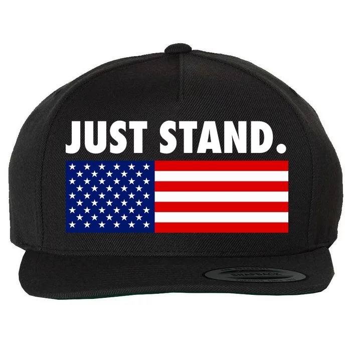 Just Stand Striped American Flag Wool Snapback Cap