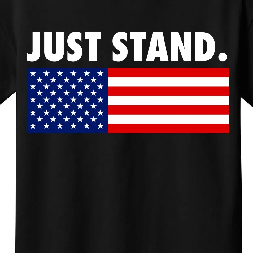 Just Stand Striped American Flag Kids T-Shirt