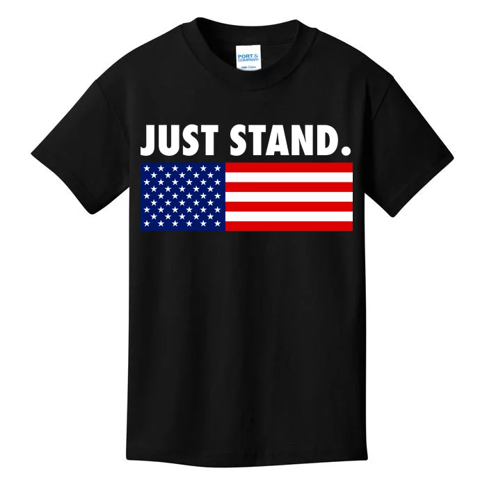 Just Stand Striped American Flag Kids T-Shirt