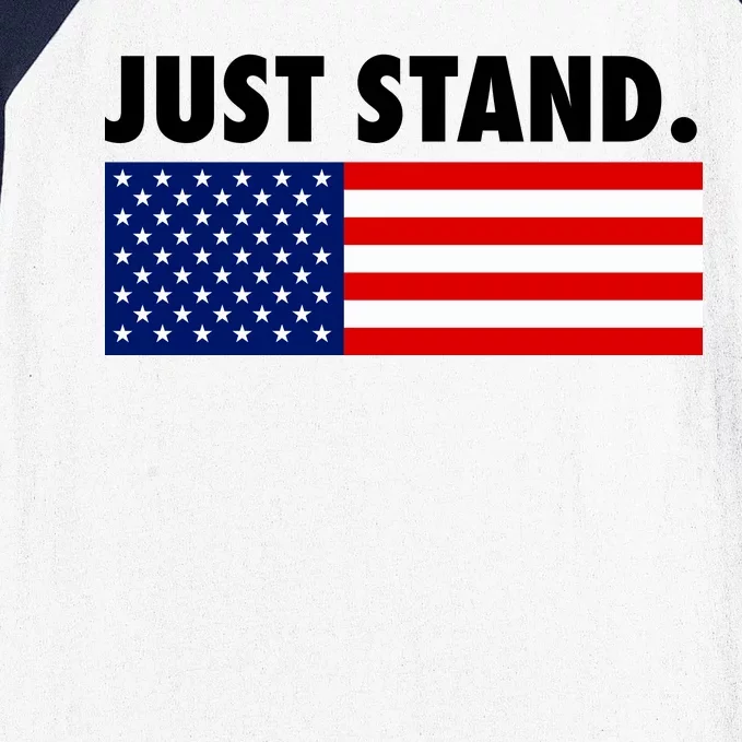 Just Stand Striped American Flag Baseball Sleeve Shirt