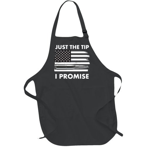 Just the Tip I Promise USA Bullet Flag Full-Length Apron With Pocket