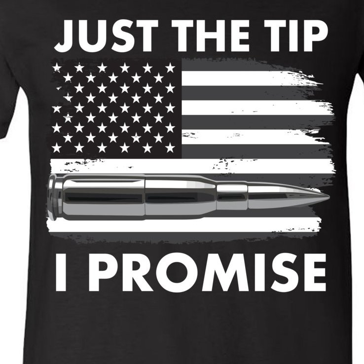 Just the Tip I Promise USA Bullet Flag V-Neck T-Shirt