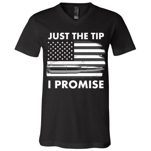 Just the Tip I Promise USA Bullet Flag V-Neck T-Shirt