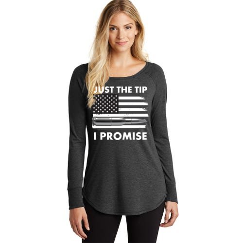 Just the Tip I Promise USA Bullet Flag Women’s Perfect Tri Tunic Long Sleeve Shirt