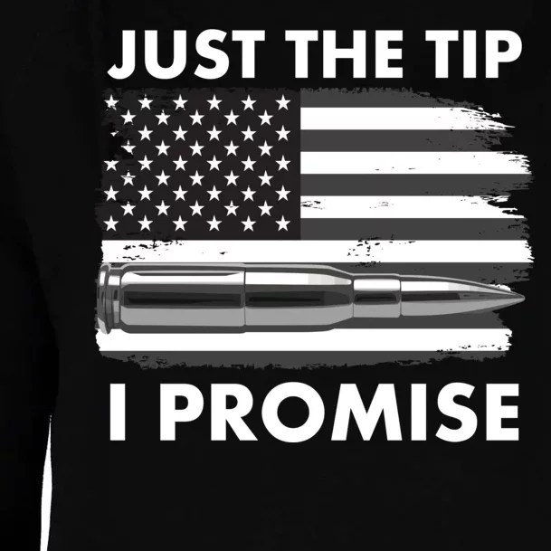 Just the Tip I Promise USA Bullet Flag Womens Funnel Neck Pullover Hood