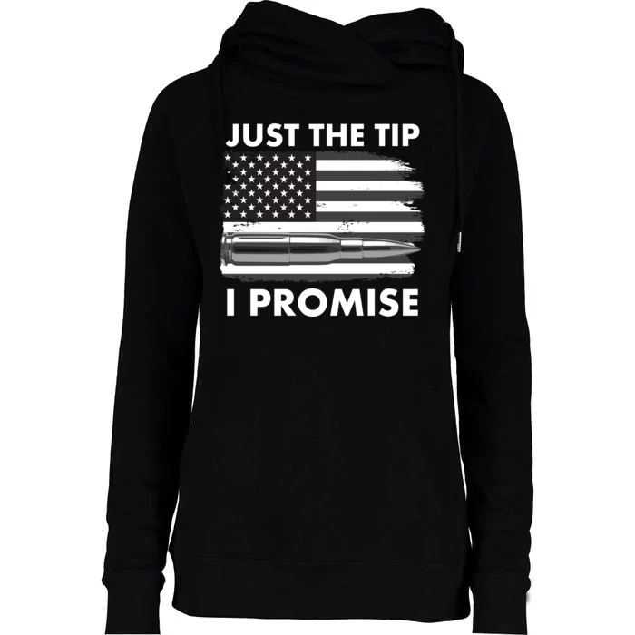 Just the Tip I Promise USA Bullet Flag Womens Funnel Neck Pullover Hood