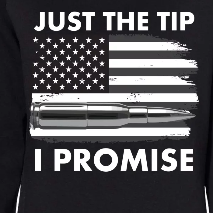 Just the Tip I Promise USA Bullet Flag Womens California Wash Sweatshirt