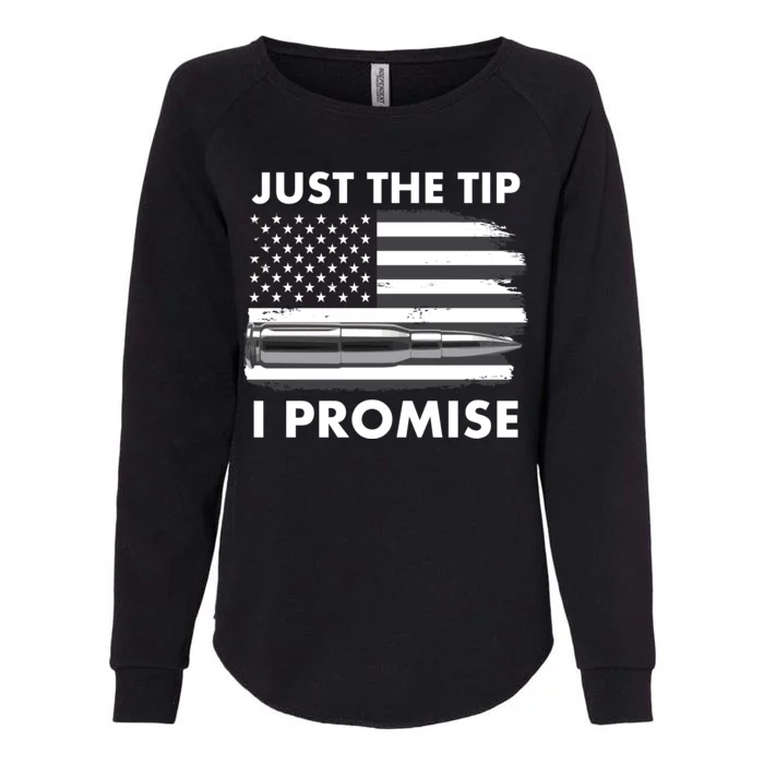 Just the Tip I Promise USA Bullet Flag Womens California Wash Sweatshirt