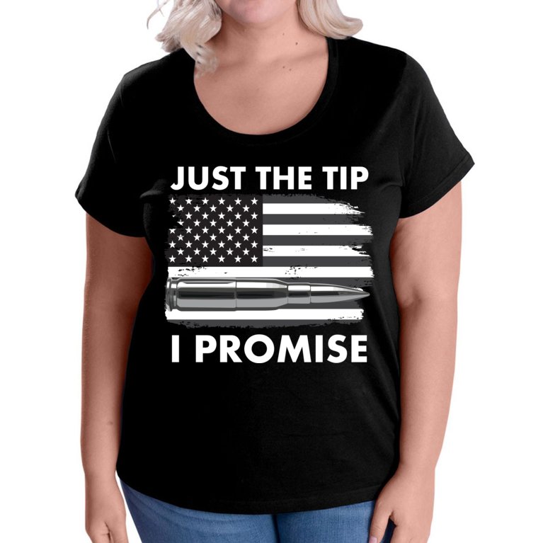 Just the Tip I Promise USA Bullet Flag Women's Plus Size T-Shirt