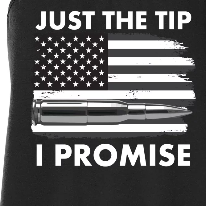 Just the Tip I Promise USA Bullet Flag Women's Racerback Tank