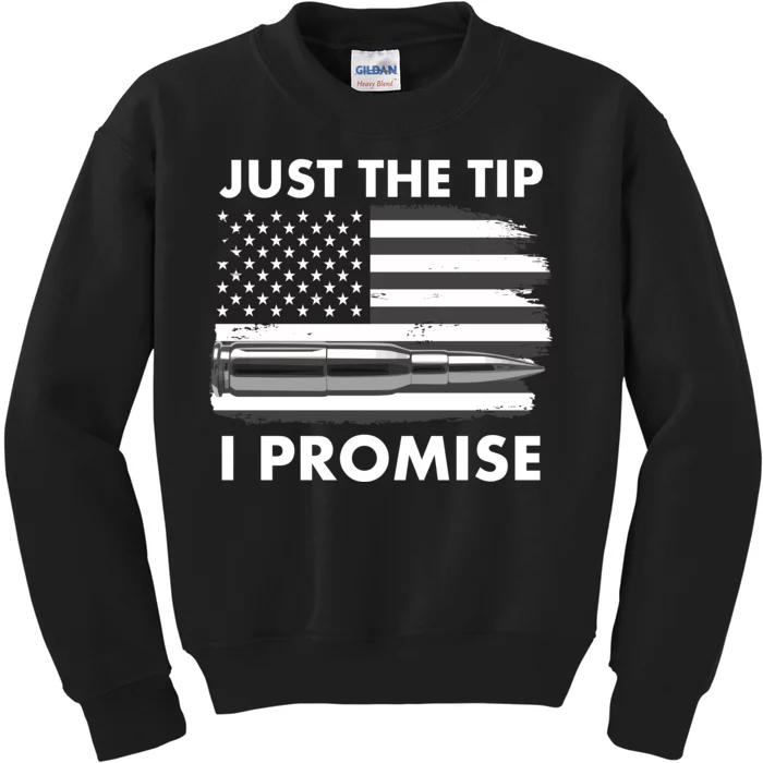 Just the Tip I Promise USA Bullet Flag Kids Sweatshirt