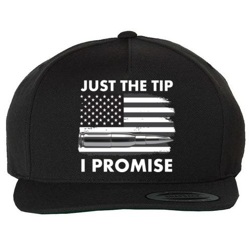 Just the Tip I Promise USA Bullet Flag Wool Snapback Cap
