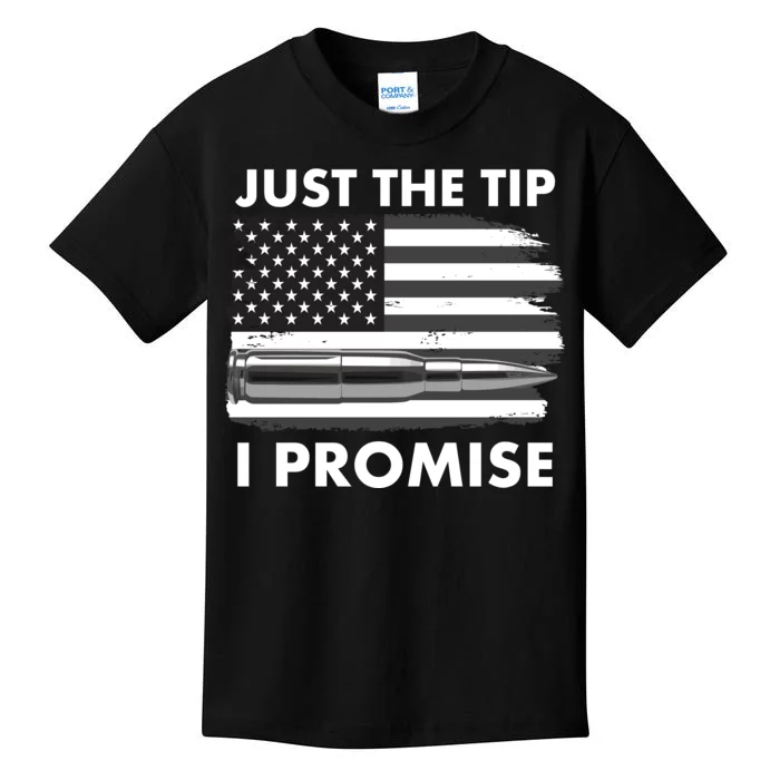 Just the Tip I Promise USA Bullet Flag Kids T-Shirt