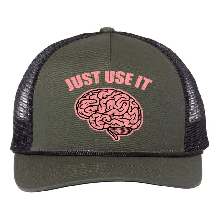 Just Use It Funny Brain Retro Rope Trucker Hat Cap