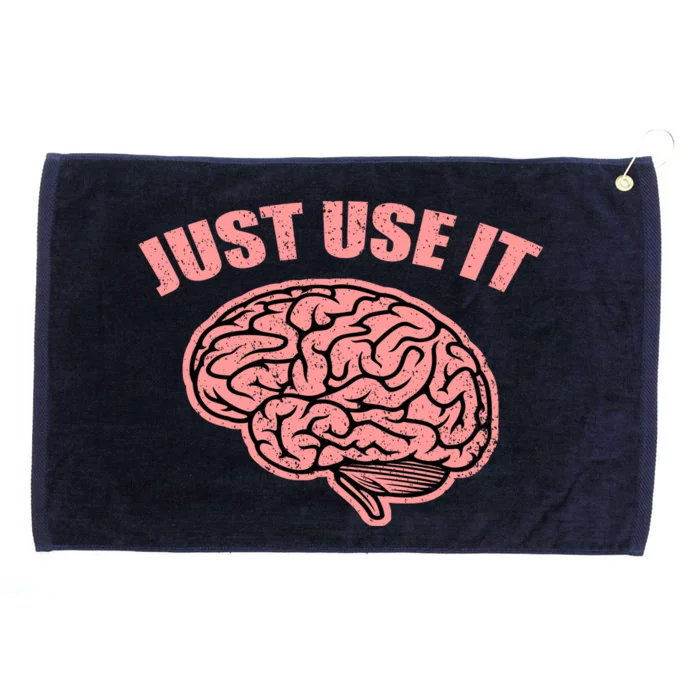 Just Use It Funny Brain Grommeted Golf Towel