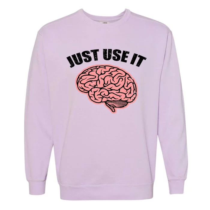 Just Use It Funny Brain Garment-Dyed Sweatshirt