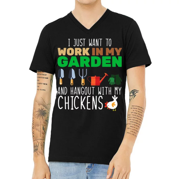 Just Want To Work In My Garden V-Neck T-Shirt