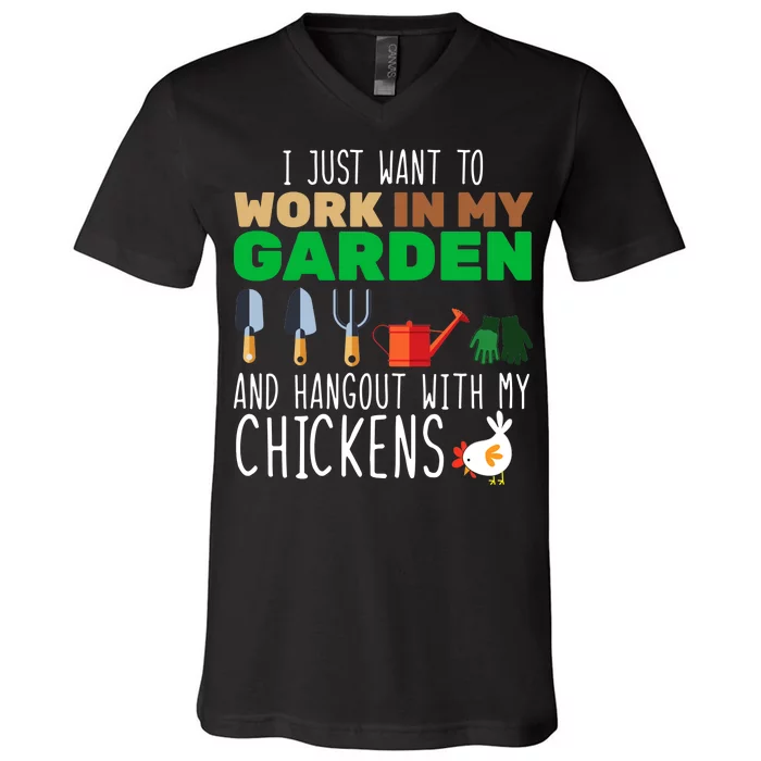 Just Want To Work In My Garden V-Neck T-Shirt