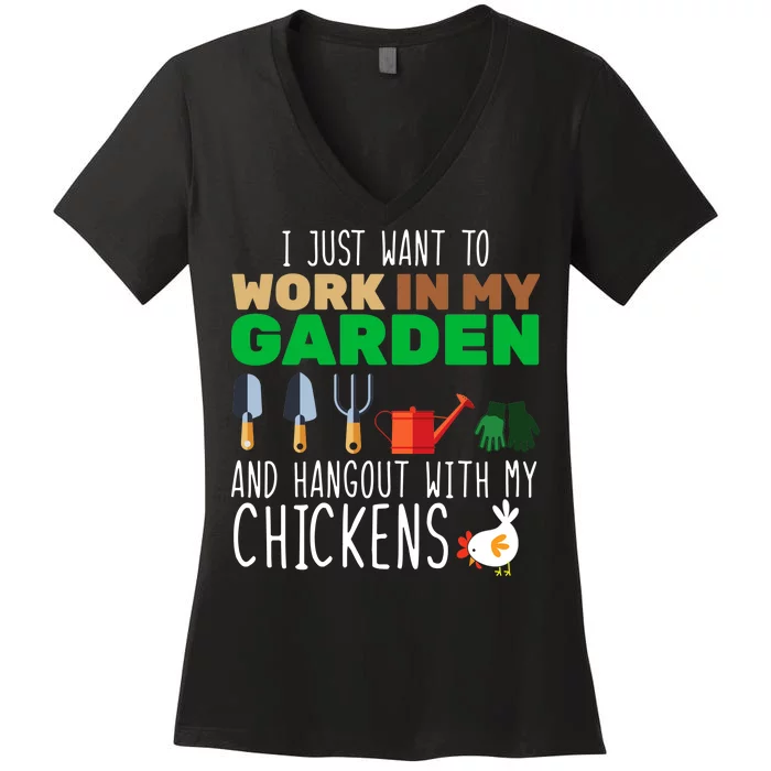 Just Want To Work In My Garden Women's V-Neck T-Shirt