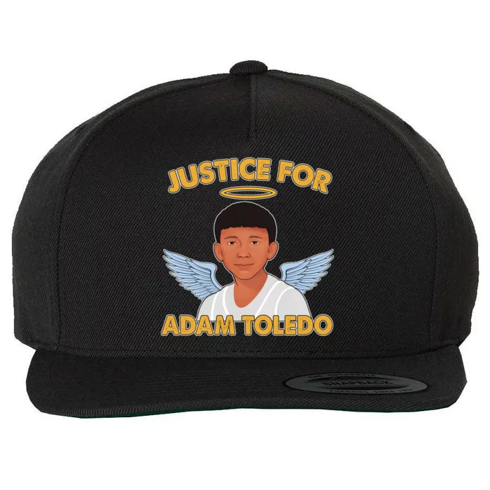 Justice For Adam Toledo Angel Wool Snapback Cap