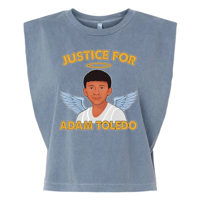 Justice For Adam Toledo Angel Garment-Dyed Women's Muscle Tee