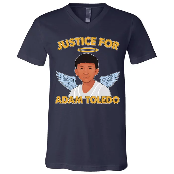 Justice For Adam Toledo Angel V-Neck T-Shirt