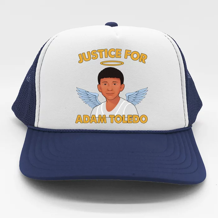 Justice For Adam Toledo Angel Trucker Hat