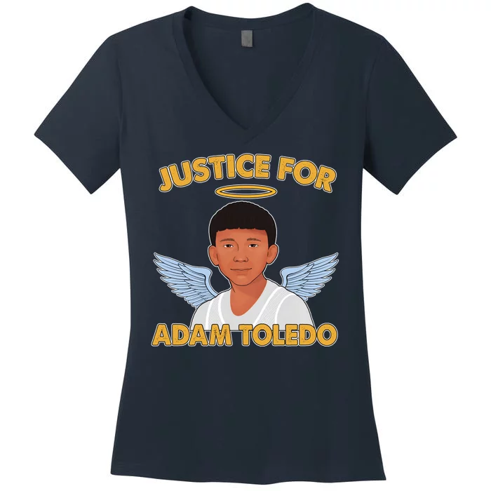 Justice For Adam Toledo Angel Women's V-Neck T-Shirt