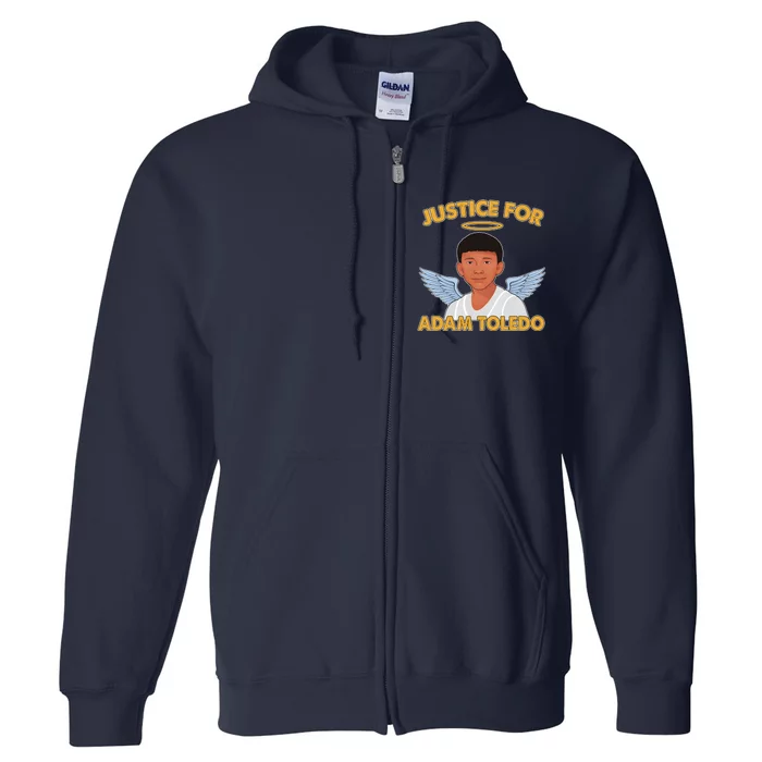 Justice For Adam Toledo Angel Full Zip Hoodie