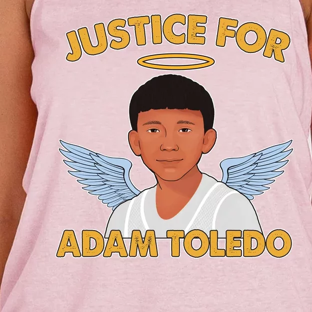 Justice For Adam Toledo Angel Women's Knotted Racerback Tank