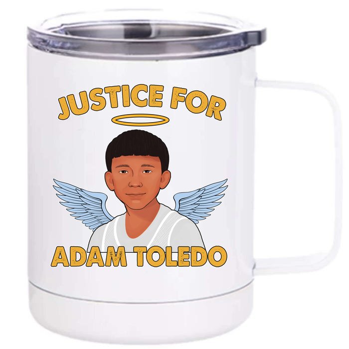 Justice For Adam Toledo Angel Front & Back 12oz Stainless Steel Tumbler Cup