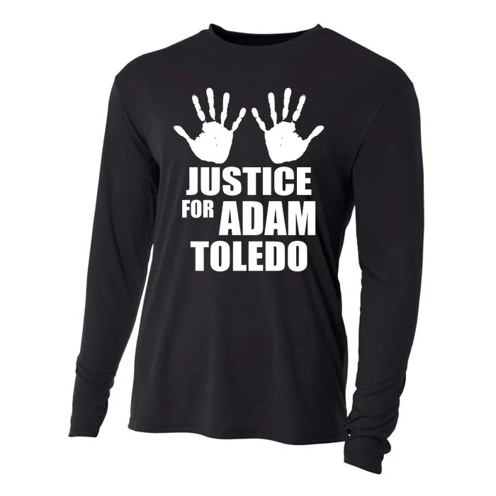 Justice For Adam Toledo Black Lives Matter Cooling Performance Long Sleeve Crew