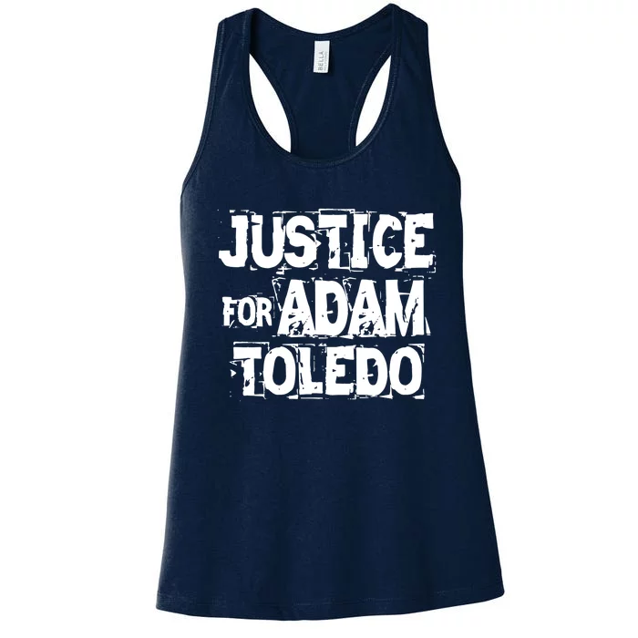 Justice for Adam Toledo BLM Black Lives Matter Women's Racerback Tank