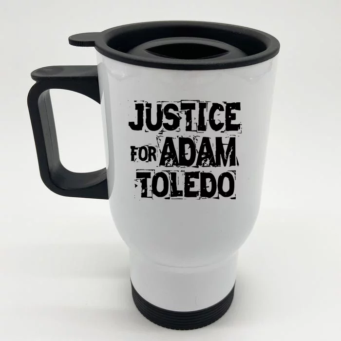 Justice for Adam Toledo BLM Black Lives Matter Front & Back Stainless Steel Travel Mug