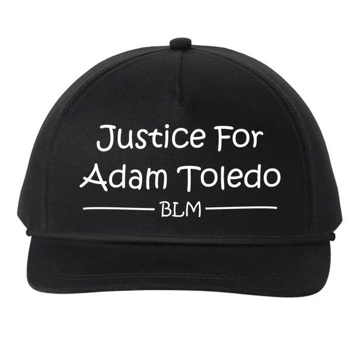 Justice For Adam Toledo BLM Hand Writing Snapback Five-Panel Rope Hat