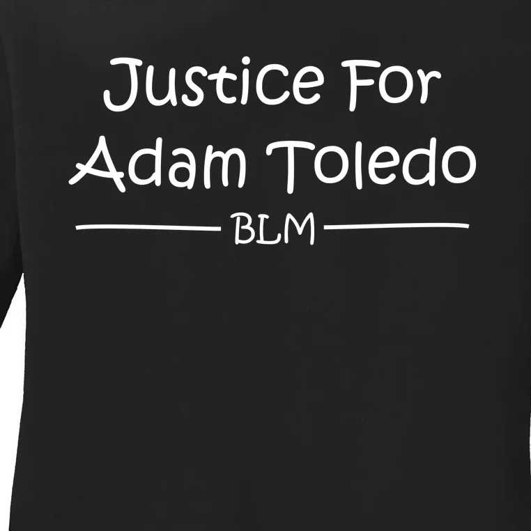 Justice For Adam Toledo BLM Hand Writing Ladies Long Sleeve Shirt