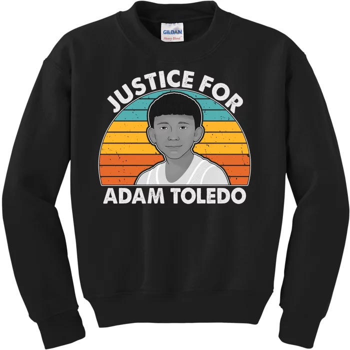 Justice For Adam Toledo Vintage Kids Sweatshirt