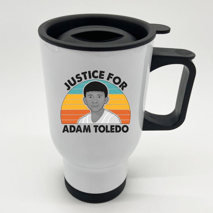 Justice For Adam Toledo Vintage Front & Back Stainless Steel Travel Mug