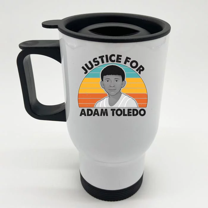 Justice For Adam Toledo Vintage Front & Back Stainless Steel Travel Mug