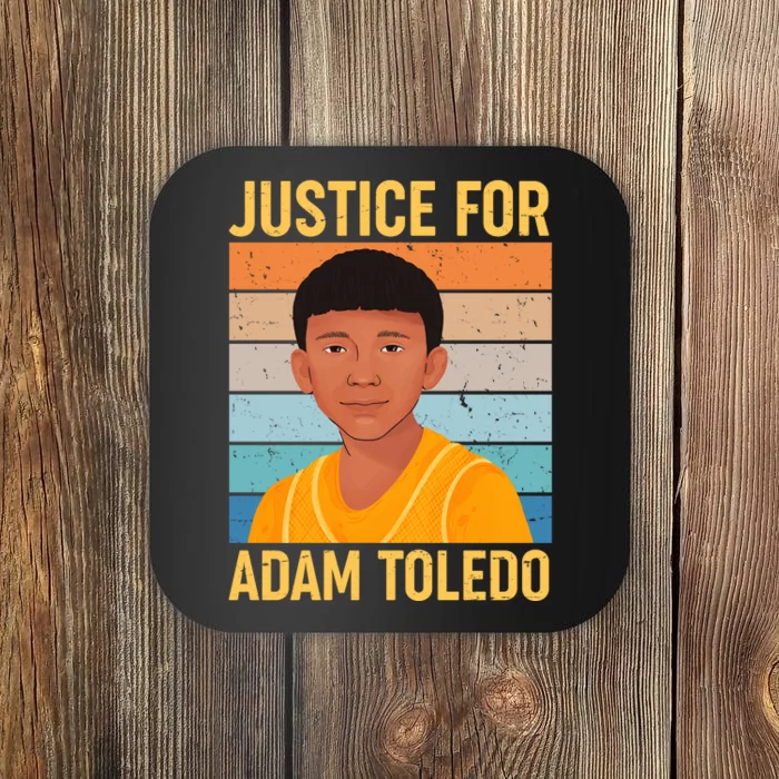 Justice For Adam Toledo Vintage Poster Coaster