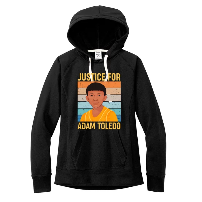 Justice For Adam Toledo Vintage Poster Women's Fleece Hoodie