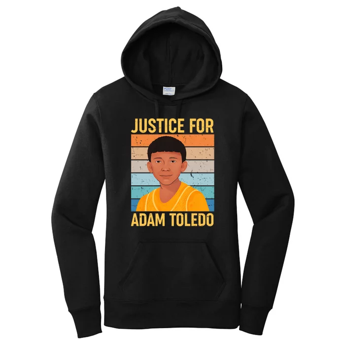 Justice For Adam Toledo Vintage Poster Women's Pullover Hoodie