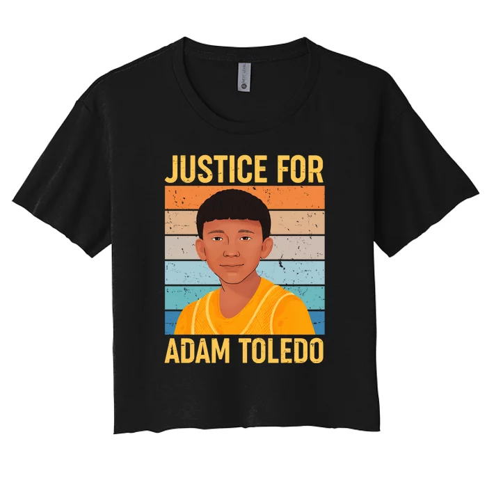 Justice For Adam Toledo Vintage Poster Women's Crop Top Tee