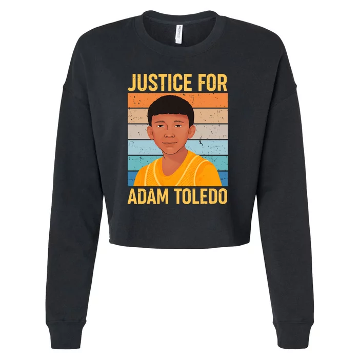 Justice For Adam Toledo Vintage Poster Cropped Pullover Crew