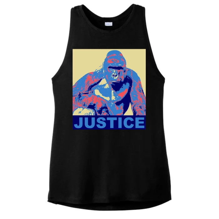 Justice For Harambe RIP Poster Ladies Tri-Blend Wicking Tank